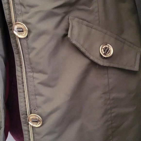 MICHAEL Michael Kors Olive Puffer Coat with Faux Fur Hood - Picture 2 of 9